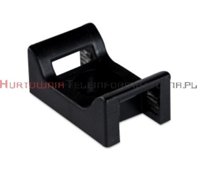 Uchwyt podstawka do opasek kablowych przykręcany 22x16mm, czarny (20 szt)