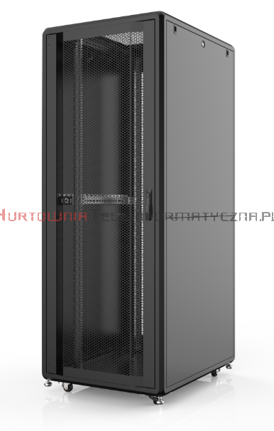 MIRSAN Szafa serwerowa RACK 19" stojąca GTS 42U 800/1000 drzwi przód perforowane 63%, tył perforowane dzielone, czarna