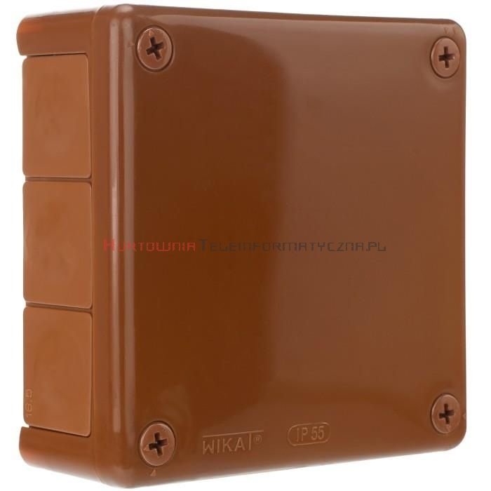 Puszka elektr. hermetyczna natynkowa 110x110mm IP55 WIKAT, brązowa