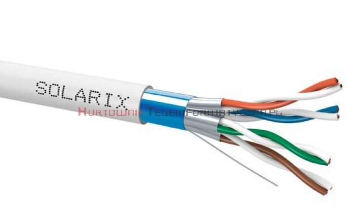 SOLARIX kabel F/FTP, drut, LSOH Dca, szary, kat.6A - 500m
