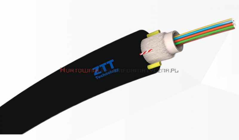 ZTT Kabel światłowodowy uniwersalny SM 8J 9/125 8-włóknowy G.652D 1000N U-DQ(ZN)BH, czarny