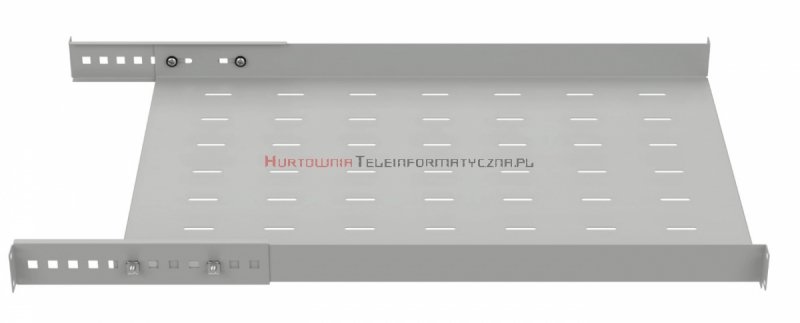 Półka stała 19&quot;, 1U, o gł. 750 mm., mocowana w czterech punktach RAL 7035 szary