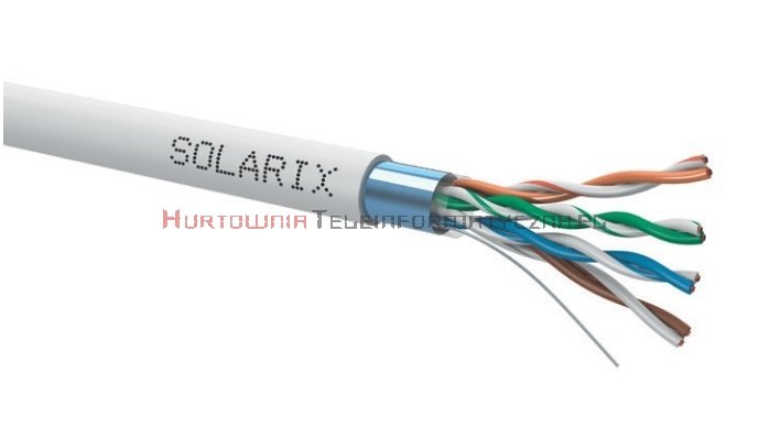 SOLARIX kabel F/UTP, linka, PVC, szary, kat.5e