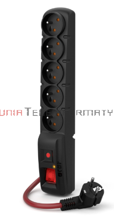 Acar F5 Power 16A listwa zasilająca, 5x230, wyłącznik, bezpiecznik, 10.0m, czarna