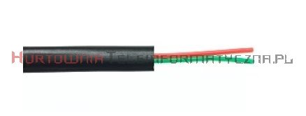 Kabel telefoniczny płaski 2-żyłowy czarny krążek 100m