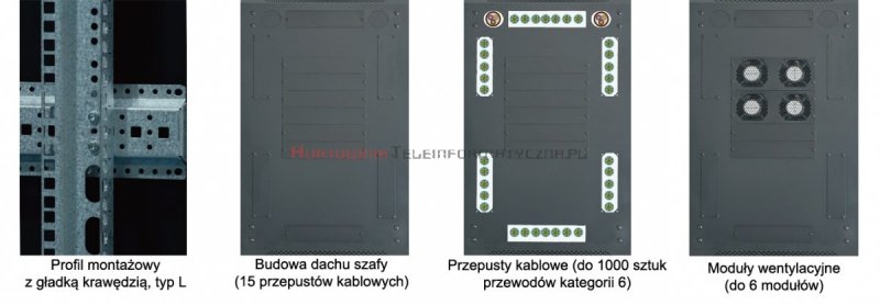 TOTEN Szafa RACK 19&quot; stojąca G7 27U 600x800mm, drzwi blacha/szkło szara