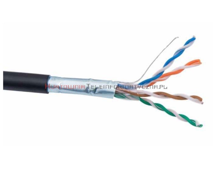 SecurityNET kabel F/UTP kat.5e, PVC/PE zewnętrzny suchy, czarny
