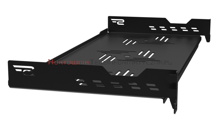 Półka stała RACK 19&quot;, 1U, o gł. 300 mm., mocowana z przodu, szybki montaż, czarna