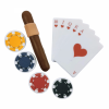 Ozdoba Zestaw na Tort z Masy Cukrowej POKER  (Karty, Żetony, Cygaro) 6el