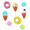 Cukrowa dekoracja na tort pikery LODY donuty makaroniki