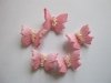 Motylki cukrowe na tort małe różowe 3D 5szt