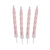 Świeczki urodzinowe na tort PERŁOWE różowe 6cm 12szt