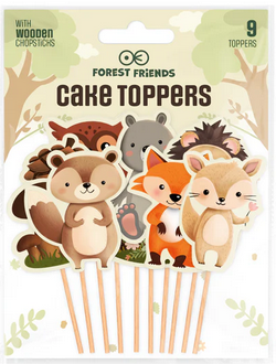 Toppery na tort Leśni przyjaciele 9szt. zestaw