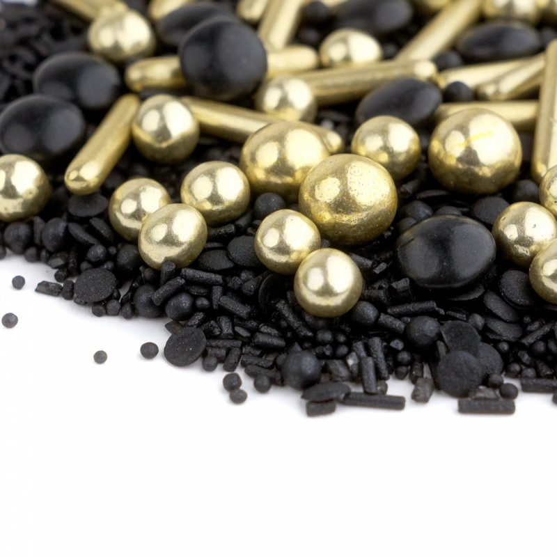 Słodki Bufet Posypka Cukrowa - Black'n'Gold 90g
