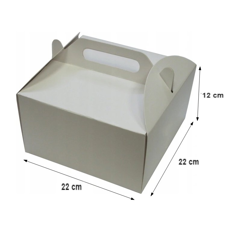 Pudełko Cukiernicze BIAŁE – 22x22x12 cm – Kartonik na Tort i Słodycze