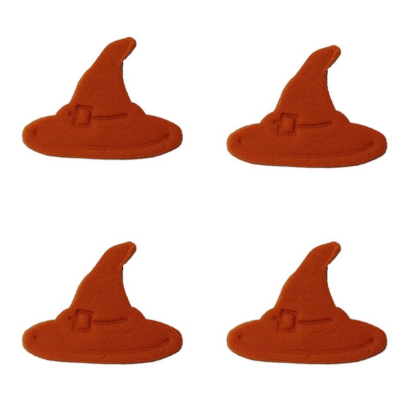 Cukrowa dekoracja na tort BRĄZOWY KAPELUSZ HALLOWEEN 5cm 4szt