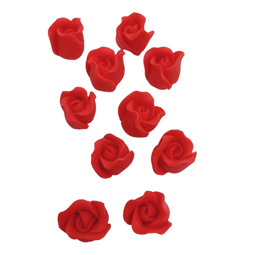Cukrowe MINI RÓŻE różyczki czerwone 10szt 
