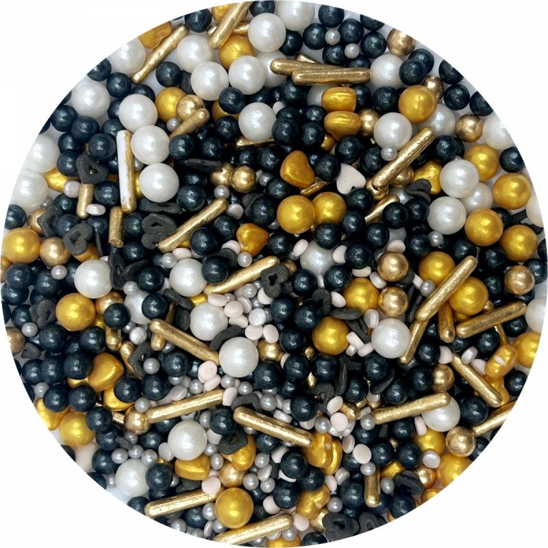 Posypka Cukrowa SPRINK LUXE 100 g – Złoto Czarna Perełki