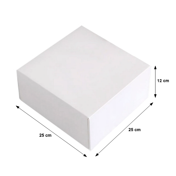 Pudełko cukiernicze klejone białe na ciasto 25x25x12 cm - 1szt.