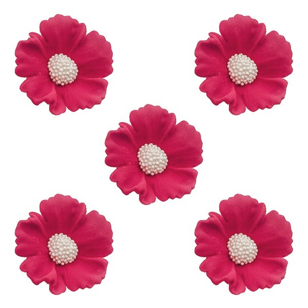 Duże kwiaty cukrowe na tort CHABER (6x5szt) lilaróż