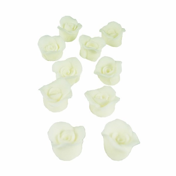 Cukrowe MINI RÓŻE różyczki białe 10szt 