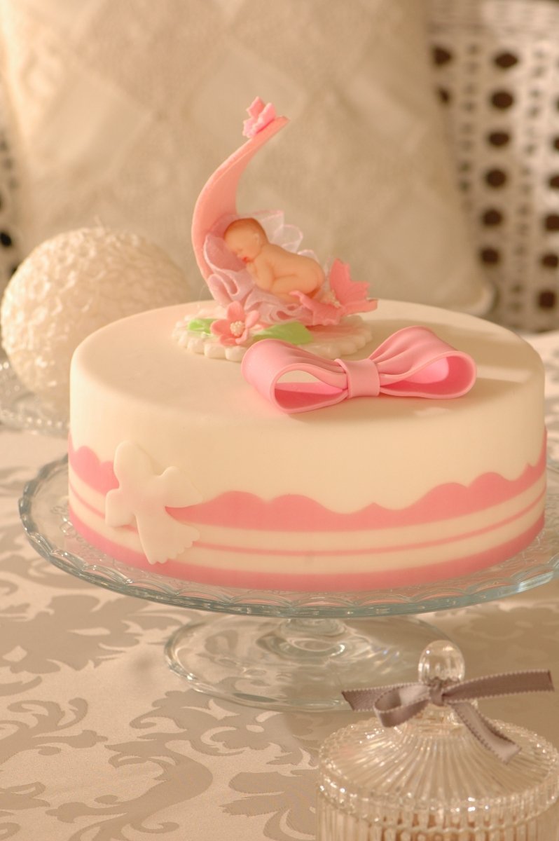 Bobas z motylkami różowy - dekoracja na chrzest baby shower