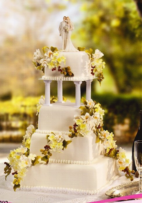 Kardasis - stojak kwadratowy na torty weselne 4 piętra 8 Kolumn