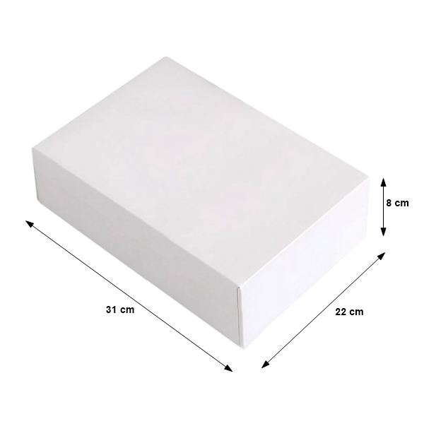 Pudełka cukiernicze klejone białe na ciasto 31x22x8 cm - 10szt.