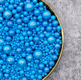 Posypka Cukrowa BLUE BUBLES 20 g – Niebieskie Kuleczki na Tort