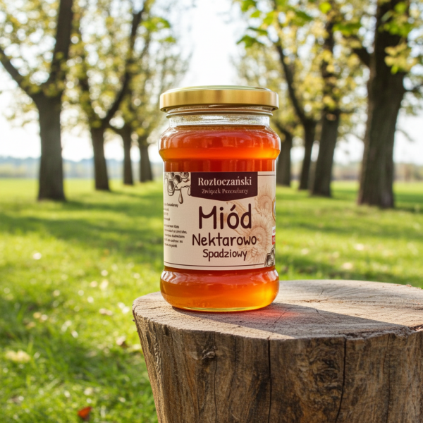 miód nektarowo-spadziowy 370 g tło