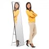 Duże lustro stojące 159 cm aluminium czarna rama  ModernHome
