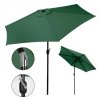 Duży parasol ogrodowy skośny łamany z korbą 6 żeber zielony 270 cm MultiGarden