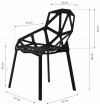Komplet nowoczesnych krzeseł krzesło do salonu czarne 4 sztuki ModernHome