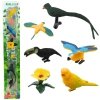 Zestaw Mini Figurki Ptaki Egzotyczne Hibiskus Żółty 4-11cm 6szt