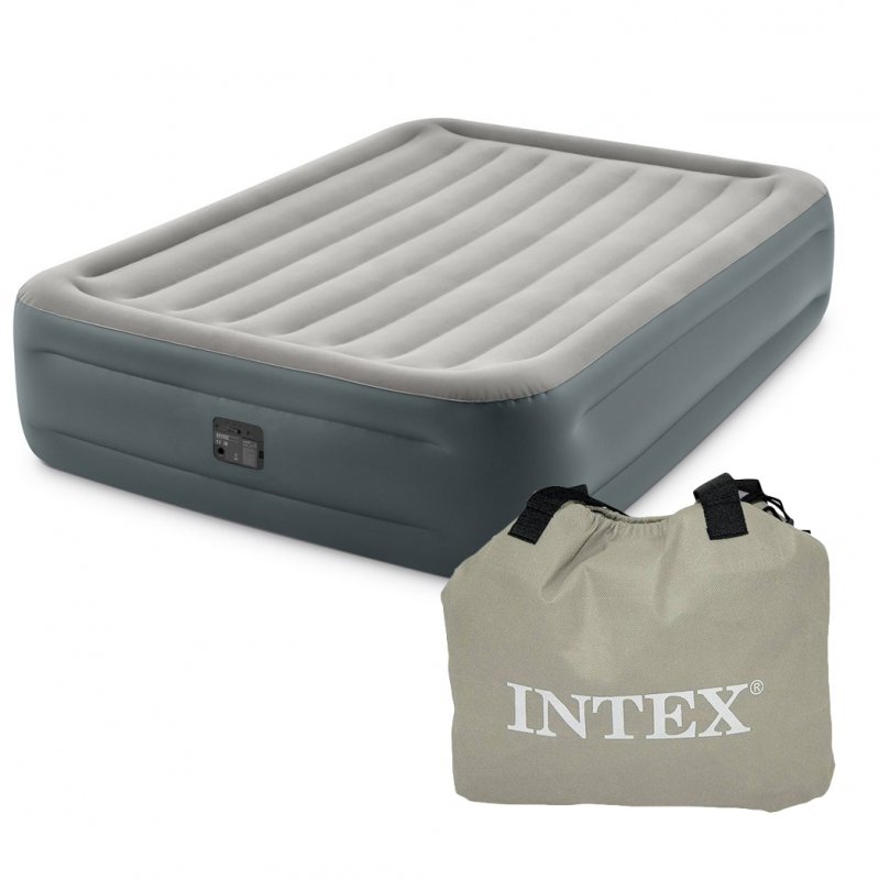 Duży dmuchany materac 203x152 cm z wbudowaną pompką INTEX 64126ND