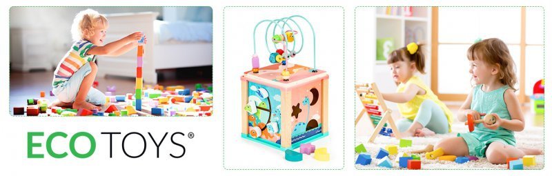 Drewniana kostka edukacyjna,  sorter mula ECOTOYS