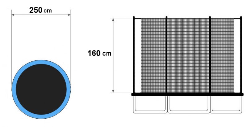 Zewnętrzna siatka do trampoliny 8 FT/6 słupków 244-250 cm
