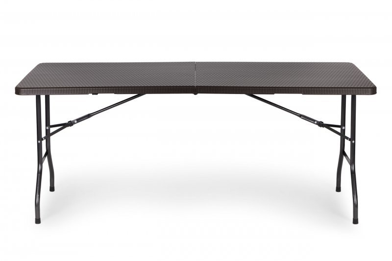 Zestaw cateringowy stół bankietowy 180 cm 2 ławki ratan brąz ModernHome