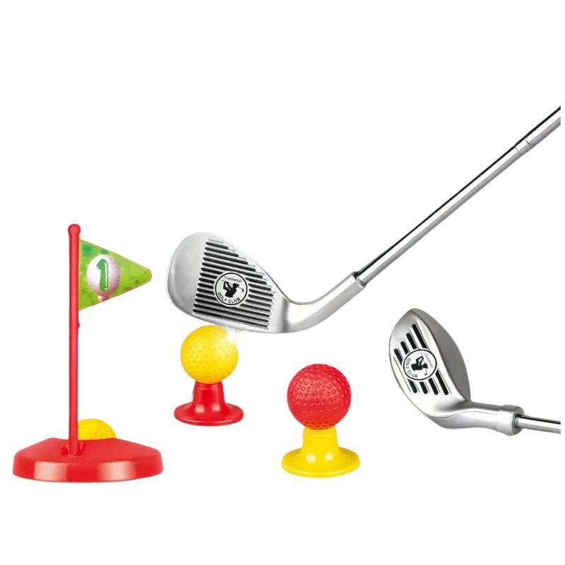 Zestaw Golfowy Dla Dzieci Kije Piłeczki Flagi Podstawki 48el