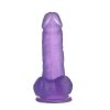 6 Jelly Studs Crystal Dildo Small Purple