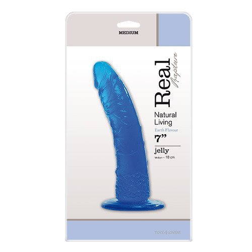 Dildo-JELLY DILDO REAL RAPTURE BLUE 7&quot;