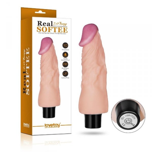 7&quot;&quot; REAL SOFTEE Vibrating Dildo