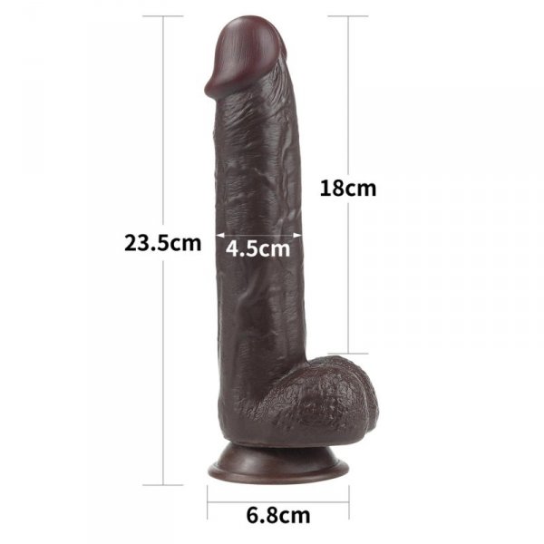 9.0&#039;&#039; Sliding Skin Dual Layer Dong - Black