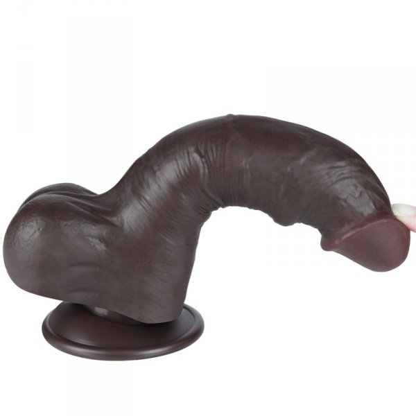 8&#039;&#039; Sliding Skin Dual Layer Dong Black