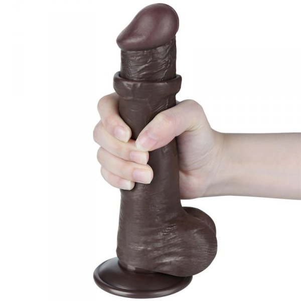 8&#039;&#039; Sliding Skin Dual Layer Dong Black