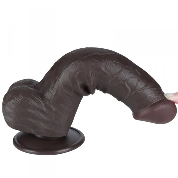 8&#039;&#039; Sliding Skin Dual Layer Dong Black