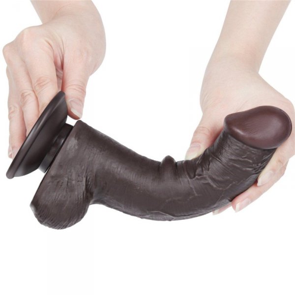 8&#039;&#039; Sliding Skin Dual Layer Dong Black
