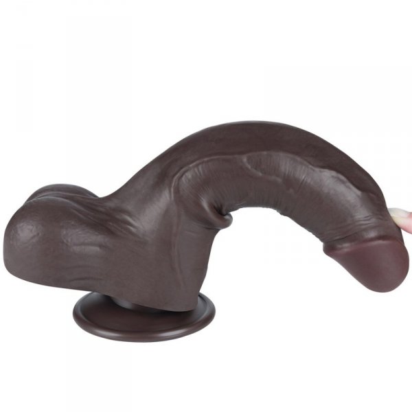 8.5&#039;&#039; Sliding Skin Dual Layer Dong Black