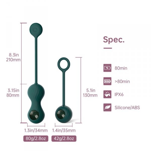 Magic Motion - Crystal Duo Smart Kegel Vibrator with Weight Set