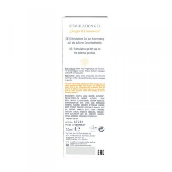 Żel/sprej-Stimulation Gel Ginger & Cinnamon 30ml.For Women